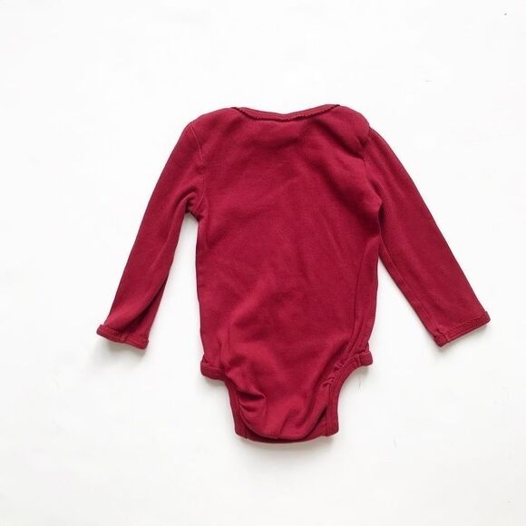 H&M maroon ribbed diaper shirt EUC 6-9 months - Picture 4 of 4